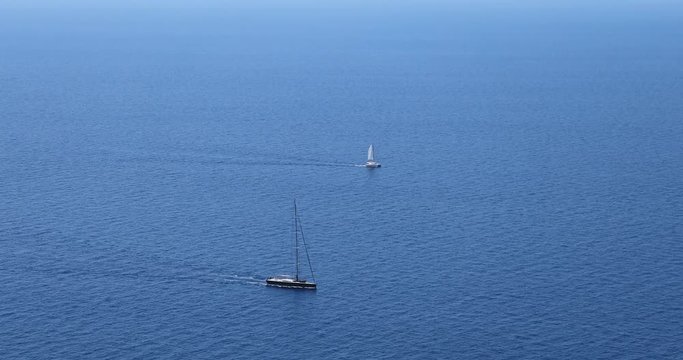 Yachts in the middle of the sea