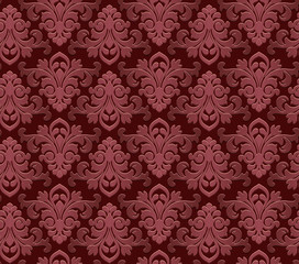 vintage style wallpaper damask art nouveau ornaments floral design elements seamless texture colored background illustration