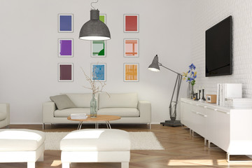 modern bright skandinavian interior design living room