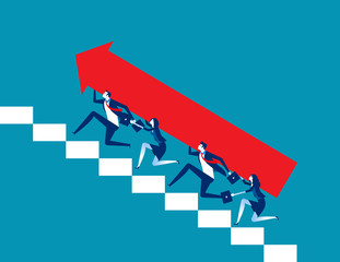 Fototapeta premium Business team togetherness. Concept business vector illustration, Teamwork, Cooperation.