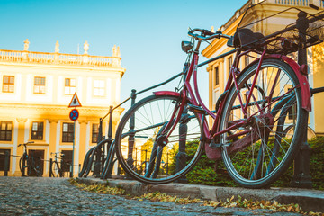 Fototapeta premium bicycle parked in an old European city