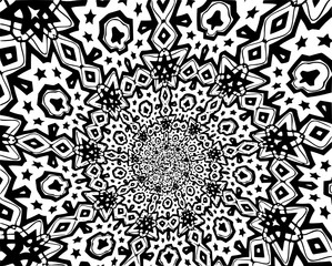 Abstract decorative spiral in a black and white colors
