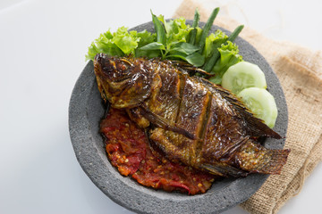 fish with hot chili sauce sambal