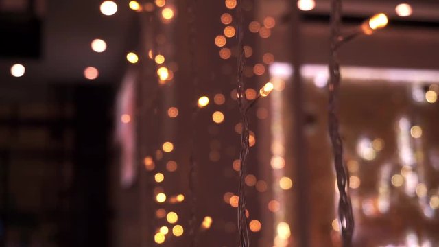 decorative lights pan from top to bottom.slow