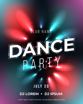 Dance party poster vector background template