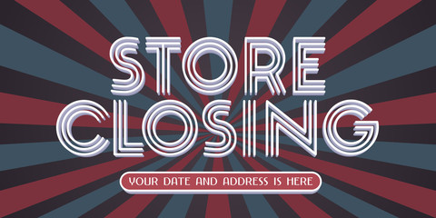 Store closing vector illustration, background