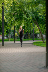 young attractive woman running