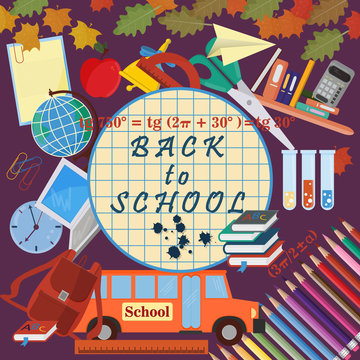illustration_2_on the school theme, design of school subjects and subjects related to learning