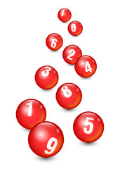 Vector Bingo Lottery Number Balls Isolated on White Background