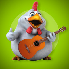 Fun chicken - 3D Illustration