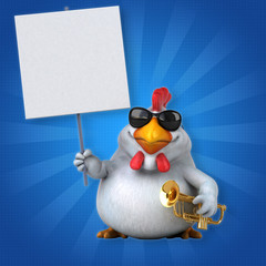 Fun chicken - 3D Illustration