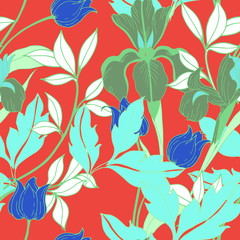 Abstract elegance pattern with floral background.