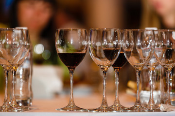 Wine glasses table