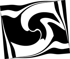 Abstract decorative spiral in a black and white colors