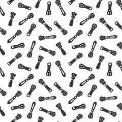 Zipper clasp of clothes. Seamless pattern with zipper sliders.