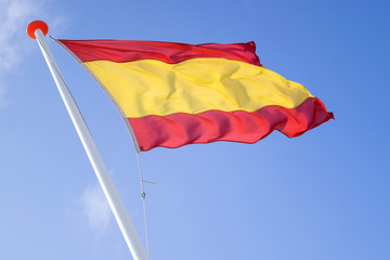 Spanish flag flying in the wind