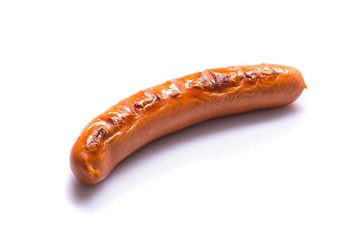 Gegrillte Bockwurst rote Wurst als Freisteller