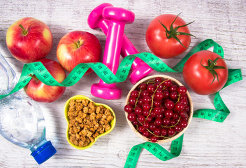 Proper nutrition. Healthy diet, weight loss - concept of healthy eating.