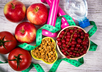Proper nutrition. Healthy diet, weight loss - concept of healthy eating.