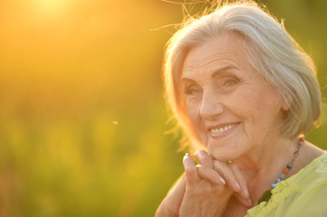 Fototapeta premium Happy elderly woman
