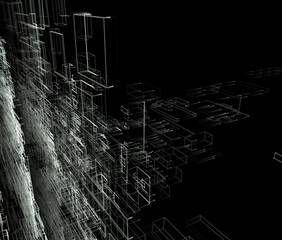 ワイヤーフレームの抽象的な背景