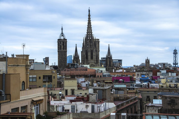 Fototapeta na wymiar Gothic Barcelona Cathedral, Spain