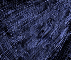 ワイヤーフレームの抽象的な背景