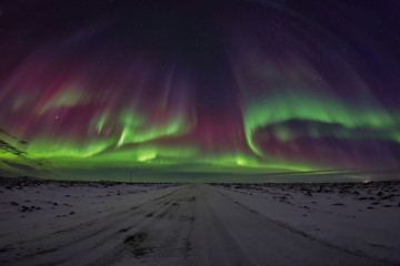 Strong aurora borealis