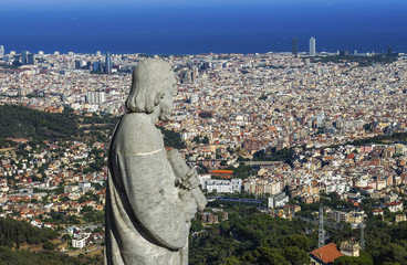 Panoramic view of Barcelona from Tibidabo