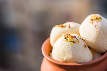 Indian dessert Rasgulla, Bengali cuisine of sweet made with milk