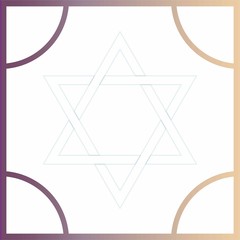 Presentation board of old ancient kabala seal sign gradient wtih ligns