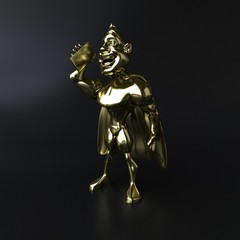 Golden superhero - 3D illustration