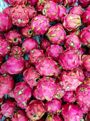 Fresh Dragon fruits isolated  vertical image