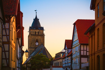Old European medieval city with ancient architecture