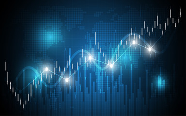 Financial chart candle stick graph business data analysis of stock market investment trading