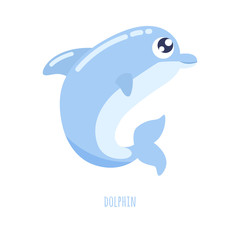 Cute dolphin vector illustration.