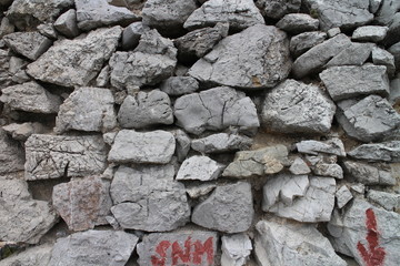 Wall of ruins of Tematin castle, western Slovakia