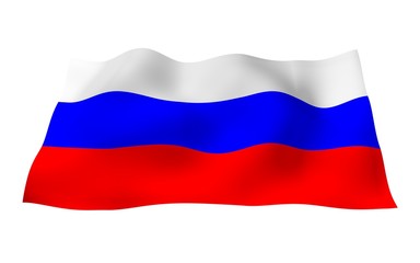 Fototapeta na wymiar Waving flag of the Russian Federation. The National. State symbol of the Russia. 3D illustration