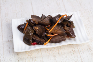 Appetizing marinated eggplant