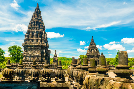 Ancient mystical old Hindu Prambanan temple near Yogyakarta on Java island Indonesia