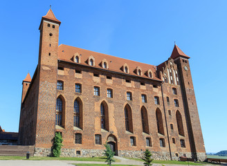 Fototapeta na wymiar Medieval brick castle of Teutonic Order in Gniew, Gdansk Pomerania, Poland