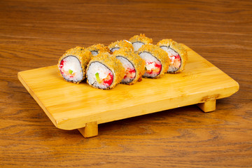 Delicious tempura with salmon