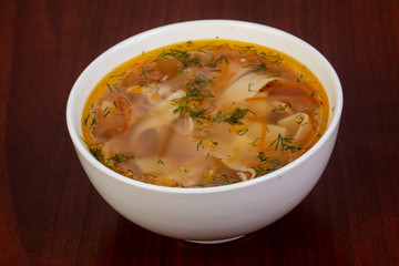 Chicken soup with noodle