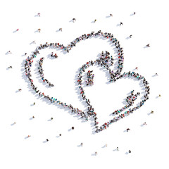 A lot of people form heart, wedding, love