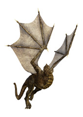 Obraz premium 3D Fantasy Fantasy Dragon na białym tle