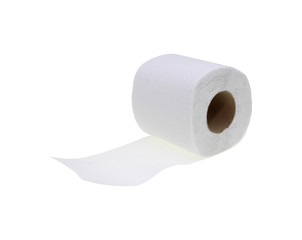 White toilet paper on a white background, isolated