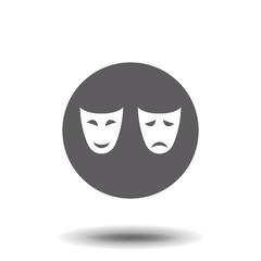 theater masks icon or sign, vector illustration