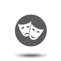 theater masks icon or sign, vector illustration