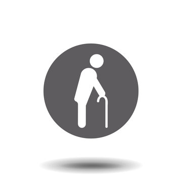 recommend clip art: Old man vector icon, simple silhouette isolated illustration.