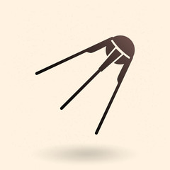 Vector Black Silhouette Icon - Sputnik